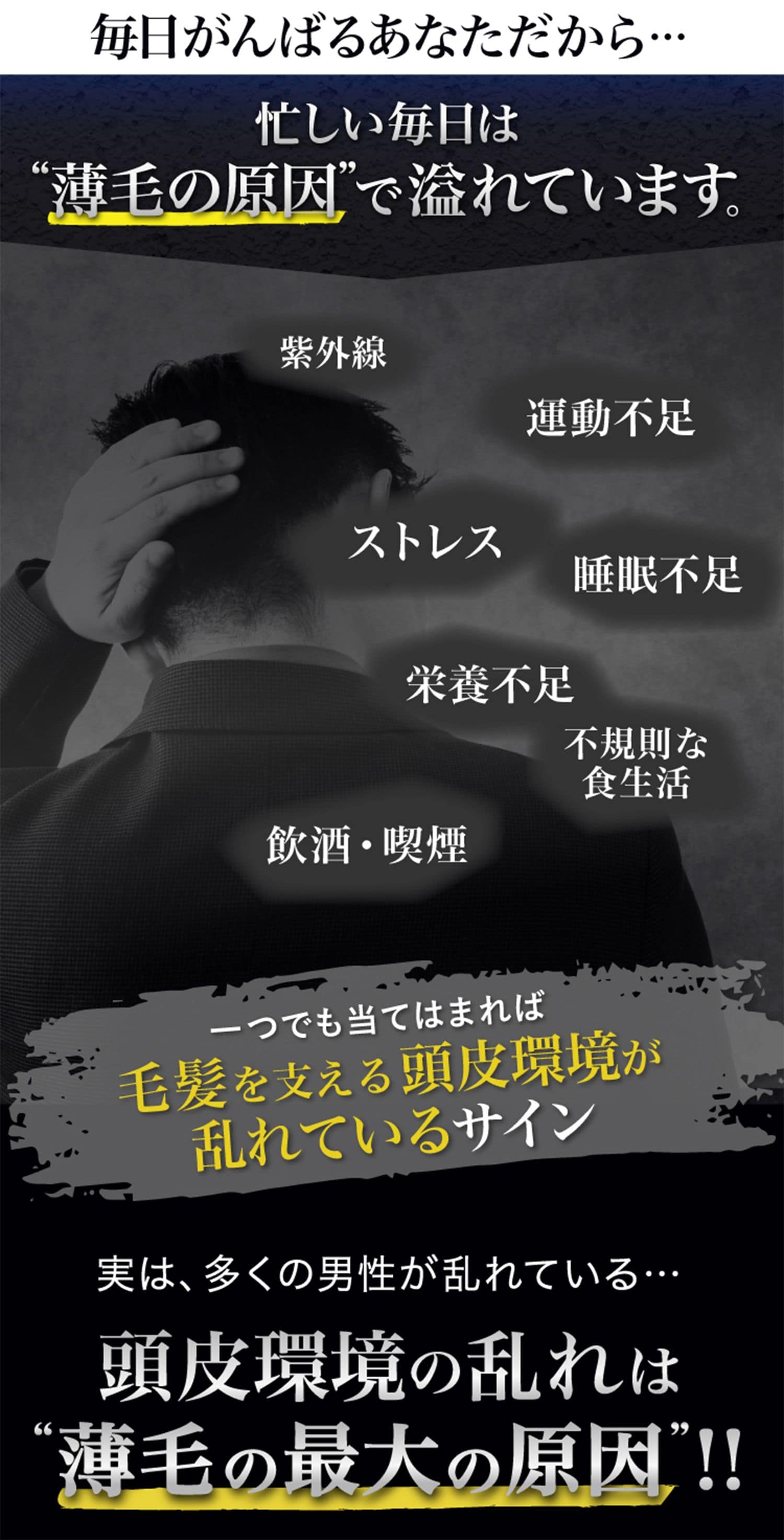 忙しい毎日は薄毛の原因で溢れています